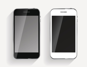 Abstract Design Black and White Mobile Phones. Vector Illustrati